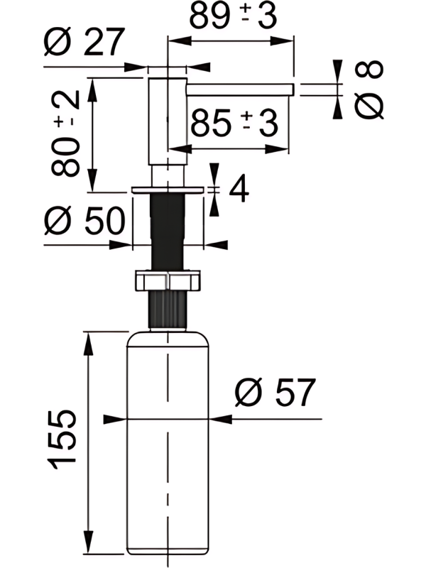Дозатор Franke Atlas антрацит размеры