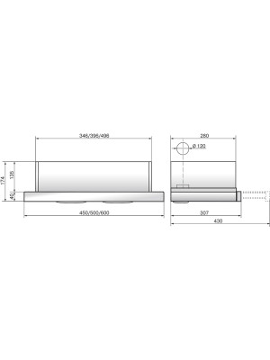 Вытяжка ELIKOR Интегра GLASS 50Н-400-В2Д нержавеющая сталь/белое стекло размеры