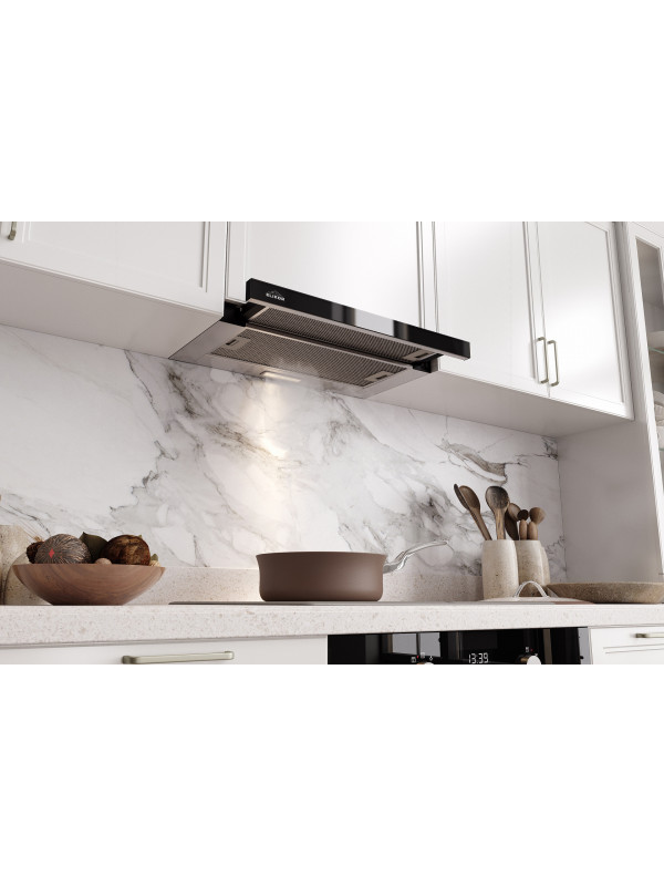 Вытяжка ELIKOR Интегра GLASS 45Н-400-В2Д нержавеющая сталь/черное стекло интерьер