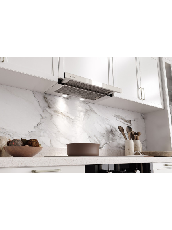 Вытяжка ELIKOR Интегра GLASS 60П-650-В2Л белый/белое стекло интерьер