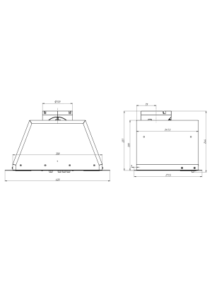 Вытяжка ELIKOR Врезной блок Flat 42П-430-К3Д хром размеры