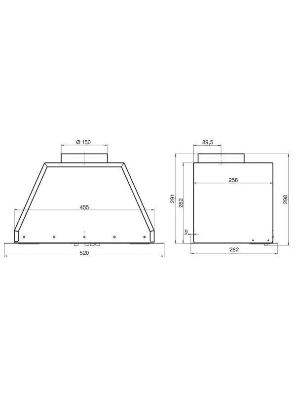 Вытяжка ELIKOR BF5634Q0 хром размеры