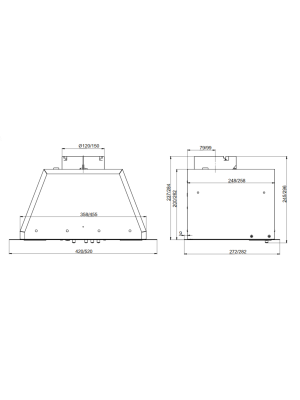 Вытяжка ELIKOR Врезной блок BOX 52П-700 черный размер