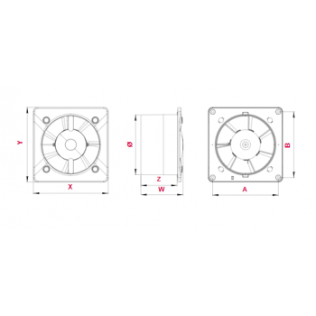 Вытяжной вентилятор Awenta System+ Turbo 100T / KWT100T-POBI100 схема