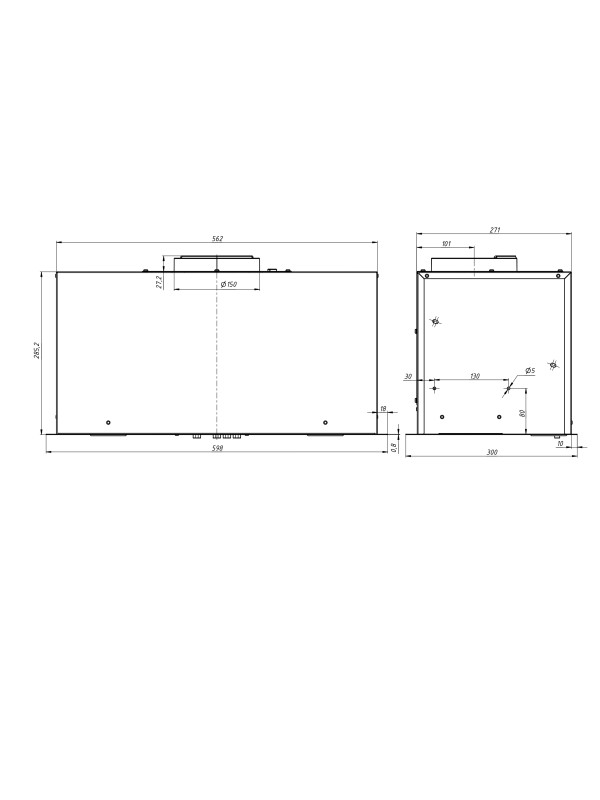 Вытяжка ELIKOR Cube 60П-1000 белый размеры