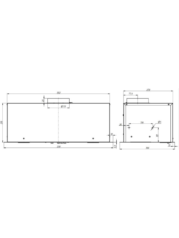 Вытяжка ELIKOR Cube 60П-650 черный размер