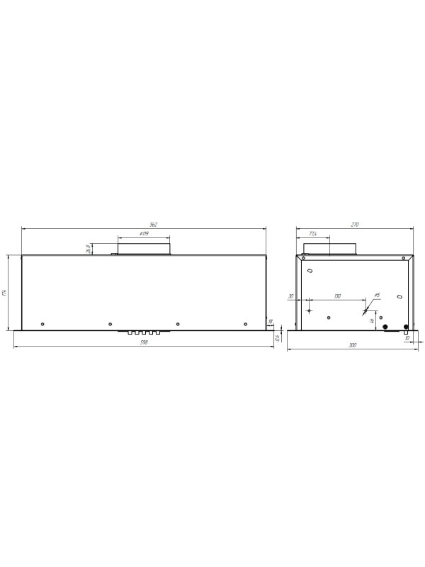 Вытяжка ELIKOR Cube Basic 60П-500-К3Д хром размеры