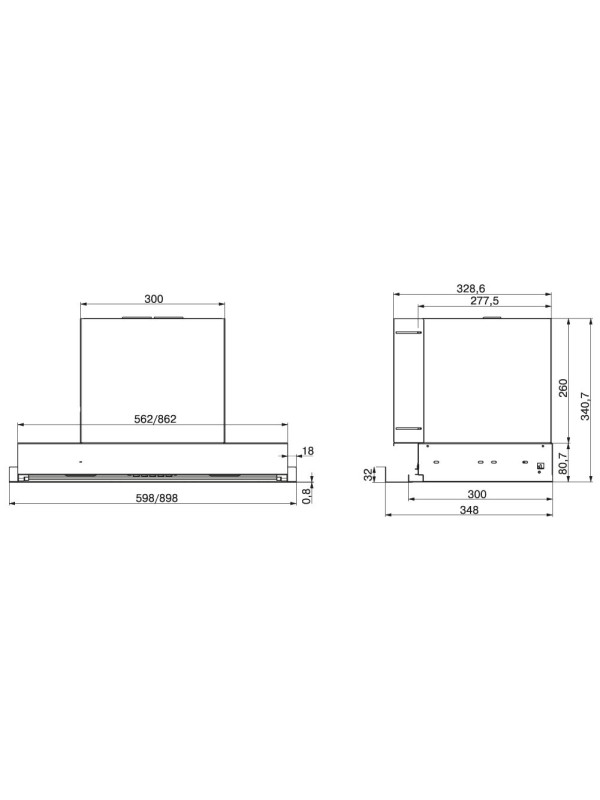 Вытяжка ELIKOR EVOLUTION 60П-750-Э4Д размер