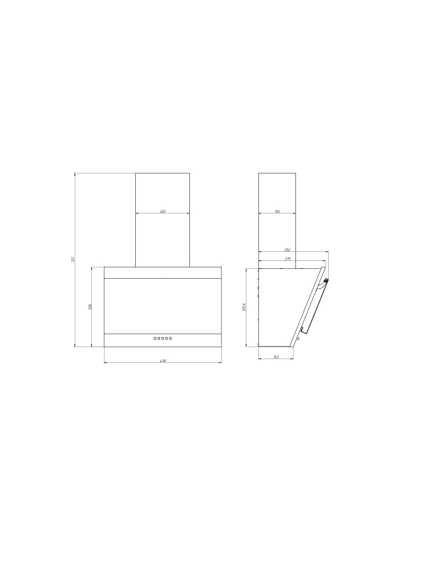 Вытяжка ELIKOR Титан 50П-430-К3Д черный размеры