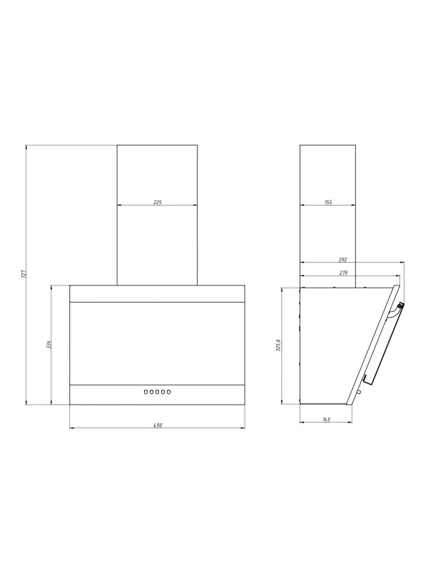 Вытяжка ELIKOR Титан 50П-430-К3Д белый размеры