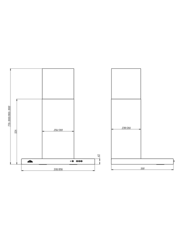 Вытяжка ELIKOR Квадра 60Н-430-К3Д нержавеющая сталь размеры