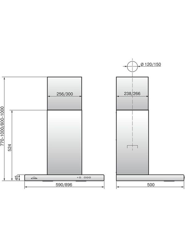 Вытяжка ELIKOR Квадра 90Н-650-КЗД нержавеющая сталь 2