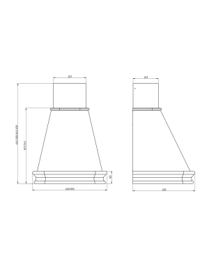 Вытяжка ELIKOR Пергола 60П-650-П3Л бежевый/дуб неокрашенный размер