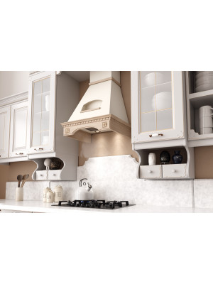 Вытяжка ELIKOR Бельведер Флореале 60П-650-П3Д бежевый/дуб неокрашенный интерьер