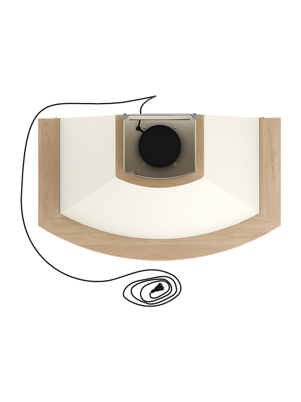 Вытяжка ELIKOR Ротонда 90П-1000-П3Д бежевый/дуб неокрашенный 4