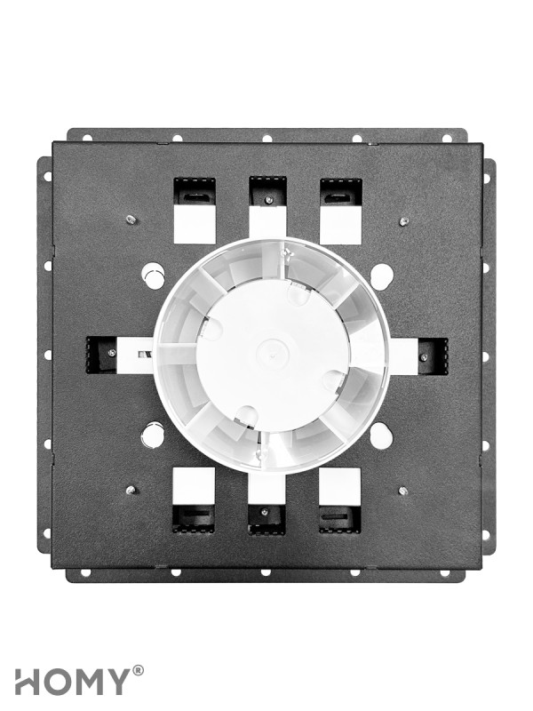 Вентиляционная решетка с вентилятором HOMY AIR PRO VSPS100BMH 20х20 с маяком сзади с вентилятором