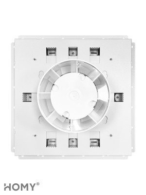 Вентиляционная решетка с вентилятором HOMY AIR PRO VSPS100WMS 20х20 с маяком сзади с вентилятором