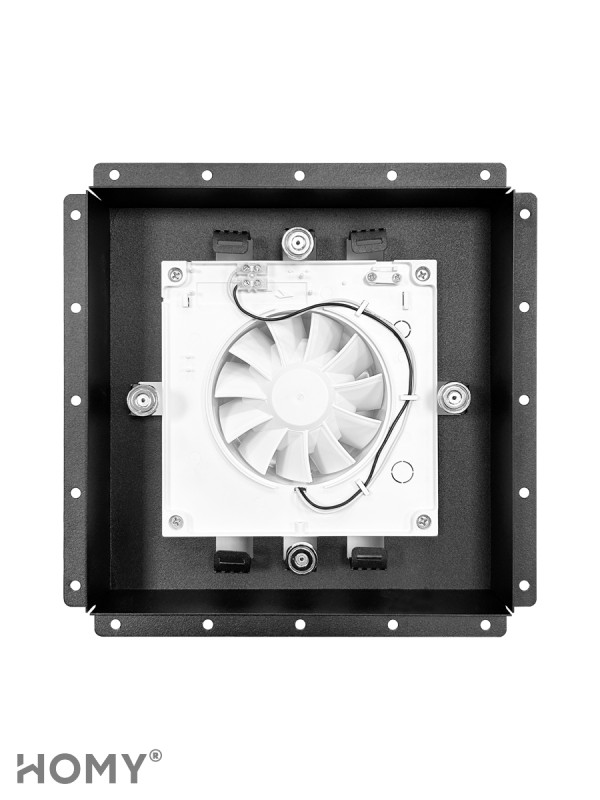 Вентиляционная решетка с вентилятором HOMY AIR PRO VVP100BMSZ 20х20 с маяком спереди с вентилятором