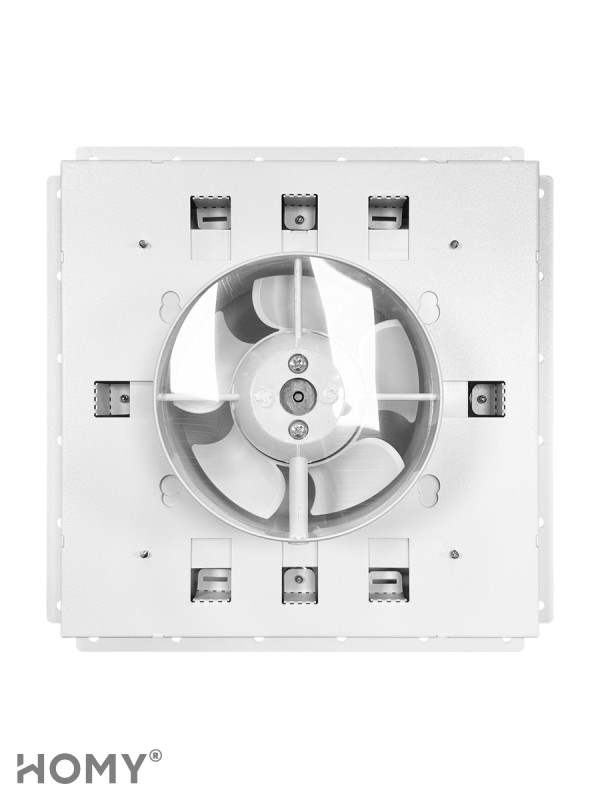 Вентиляционная решетка с вентилятором HOMY AIR PRO VVP125WMSZ 25х25 с маяком сзади с вентилятором