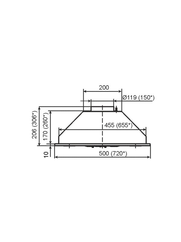 Вытяжка Faber Prime IX A52 размеры
