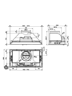 Вытяжка Faber Smart IX A52 размеры