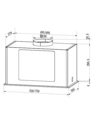 Вытяжка Faber Aria WH 52 белое стекло размеры