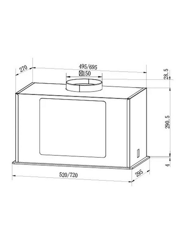 Вытяжка Faber Aria WH 72 белое стекло размер
