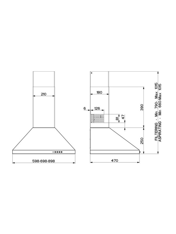 Вытяжка Faber Strip Smart PB BK A60 схема