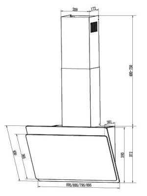 Вытяжка Faber Tocco BK 50 черный размеры