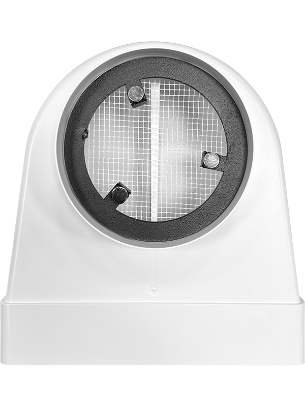 Вентиляционная решетка теневая HOMY AIR Круглый AV125W белая спереди  с центральным диском