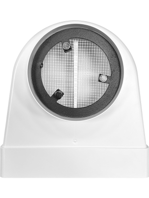 Вентиляционная решетка теневая HOMY AIR Круглый AV125W белая спереди  с центральным диском