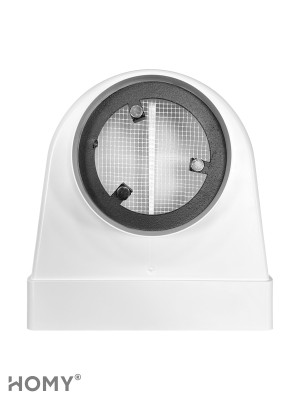 Вентиляционная решетка теневая HOMY AIR Круглый AV125W белая спереди  с центральным диском