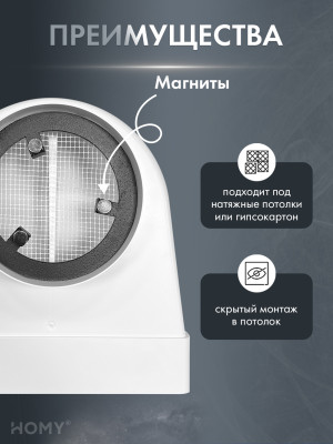 Теневая решетка 125 белая с переходником на 60-204 AV125W преимущества