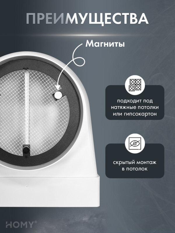 Теневая решетка 150 белая с переходником на 60-204 AV150W преимущества