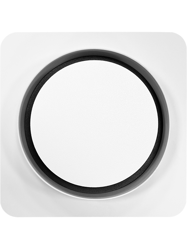 Вентиляционная решетка теневая с вентилятором HOMY AIR Круглый AV100125WS белая спереди