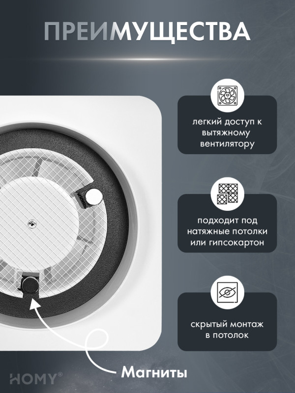 Решетка 125 с вентилятором 100 белая таймер AV100125WT преимущества