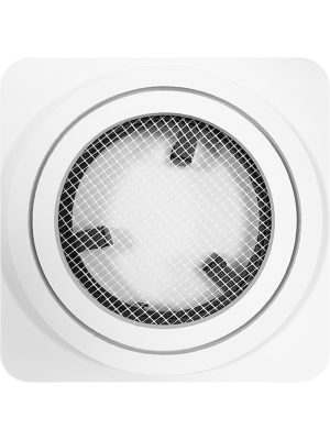 Вентиляционная решетка теневая с вентилятором HOMY AIR Круглый AV100125WT белая спереди без центрального диска