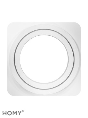 Вентиляционная решетка теневая с вентилятором HOMY AIR Круглый AV100125WT белая передняя панель