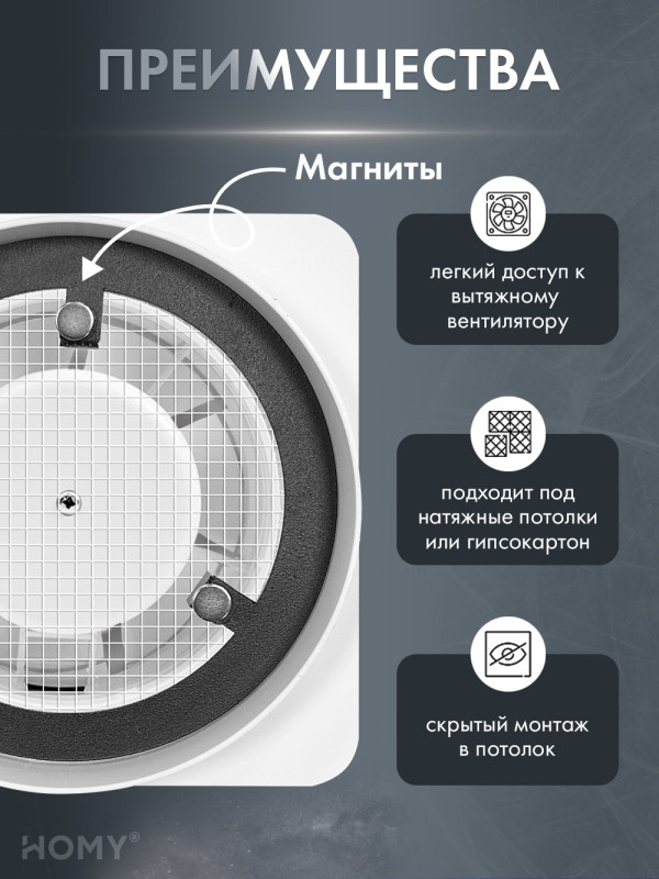 Теневая решетка 150 с вентилятором 100 белая AV100150WS преимущества