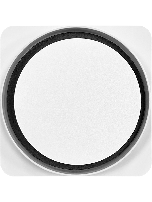 Вентиляционная решетка теневая с вентилятором HOMY AIR Круглый AV100150WT белая спереди