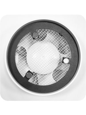 Вентиляционная решетка теневая с вентилятором HOMY AIR Круглый AV100WS белая спереди без крышки