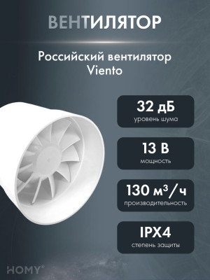Теневая решетка 125 белая с вентилятором 100 мм AV100WS вентилятор