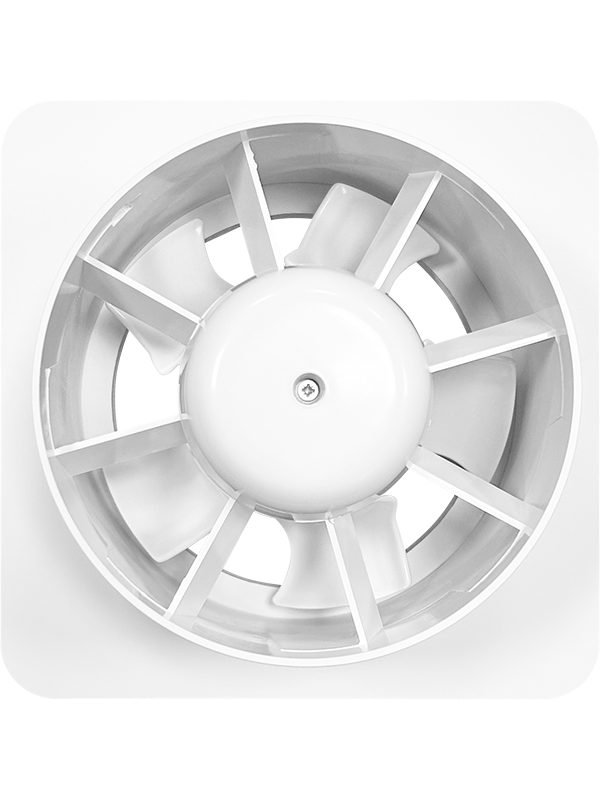 Вентиляционная решетка теневая с вентилятором HOMY AIR Круглый AV125WS белая спереди без сетки