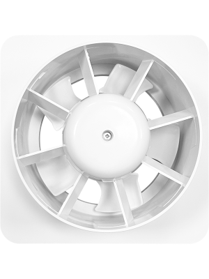 Вентиляционная решетка теневая с вентилятором HOMY AIR Круглый AV125WS белая спереди без сетки