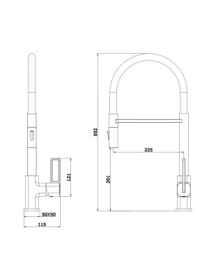 Смеситель Ganzer GZ12127-C черный размеры