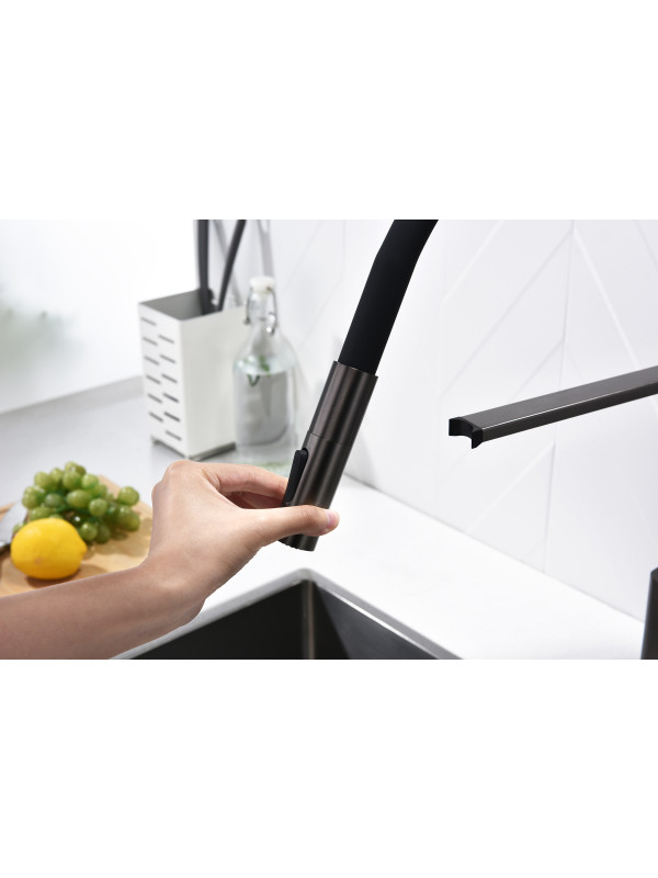 Смеситель Ganzer GZ12127-QC оружейная сталь 8