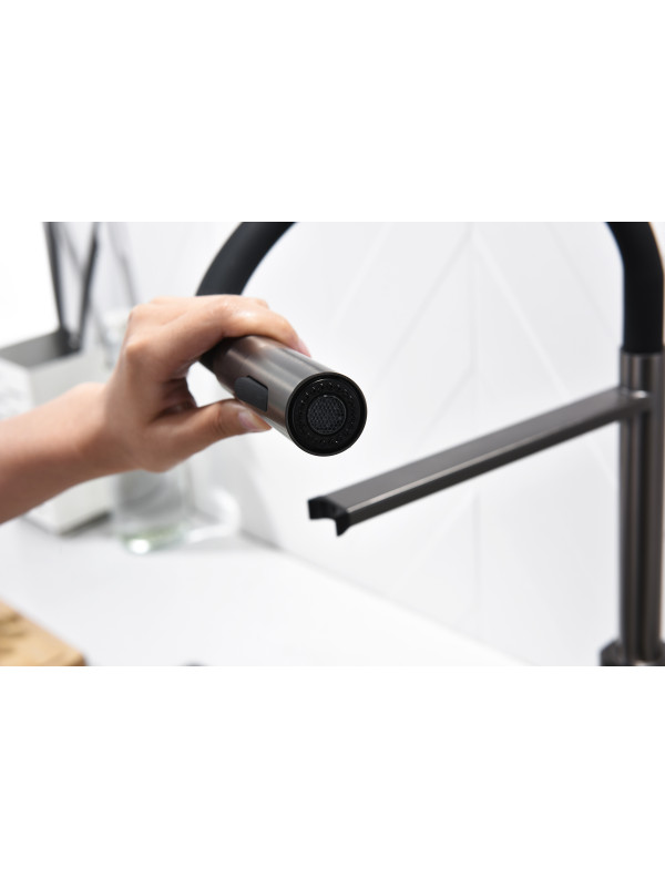 Смеситель Ganzer GZ12127-QC оружейная сталь 9