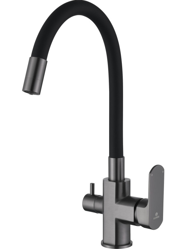 Смеситель Ganzer GZ06127-Q оружейная сталь