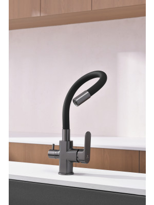 Смеситель Ganzer GZ06127-Q оружейная сталь 7