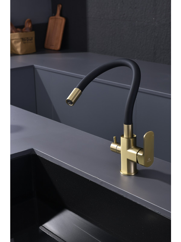 Смеситель Ganzer GZ06127-S матовое золото 7